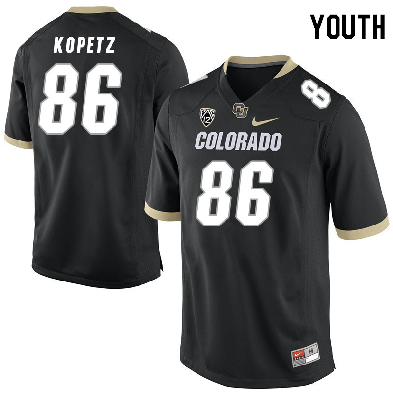 Youth #86 Brady Kopetz Colorado Buffaloes College Football Jerseys Stitched Sale-Black - Click Image to Close